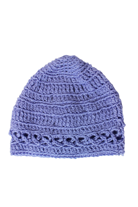Hand Crocheted Periwinkle Blue Cap